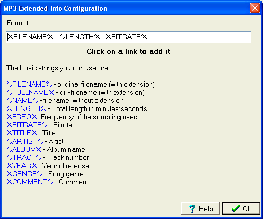 MP3 Options